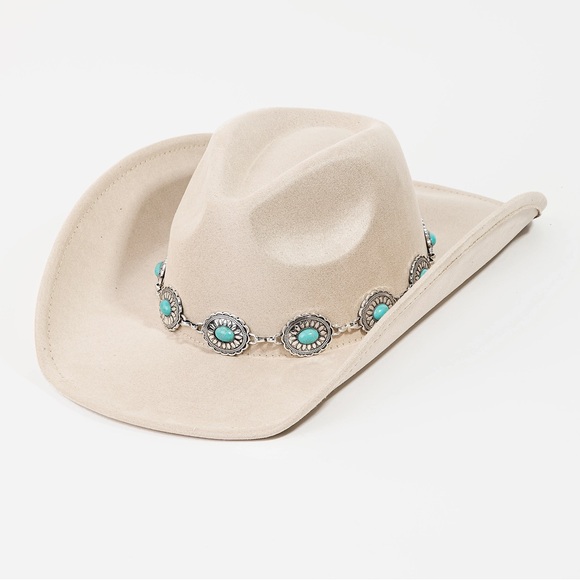 Western Hat with Silver Chain Accents - Picture 2 of 7